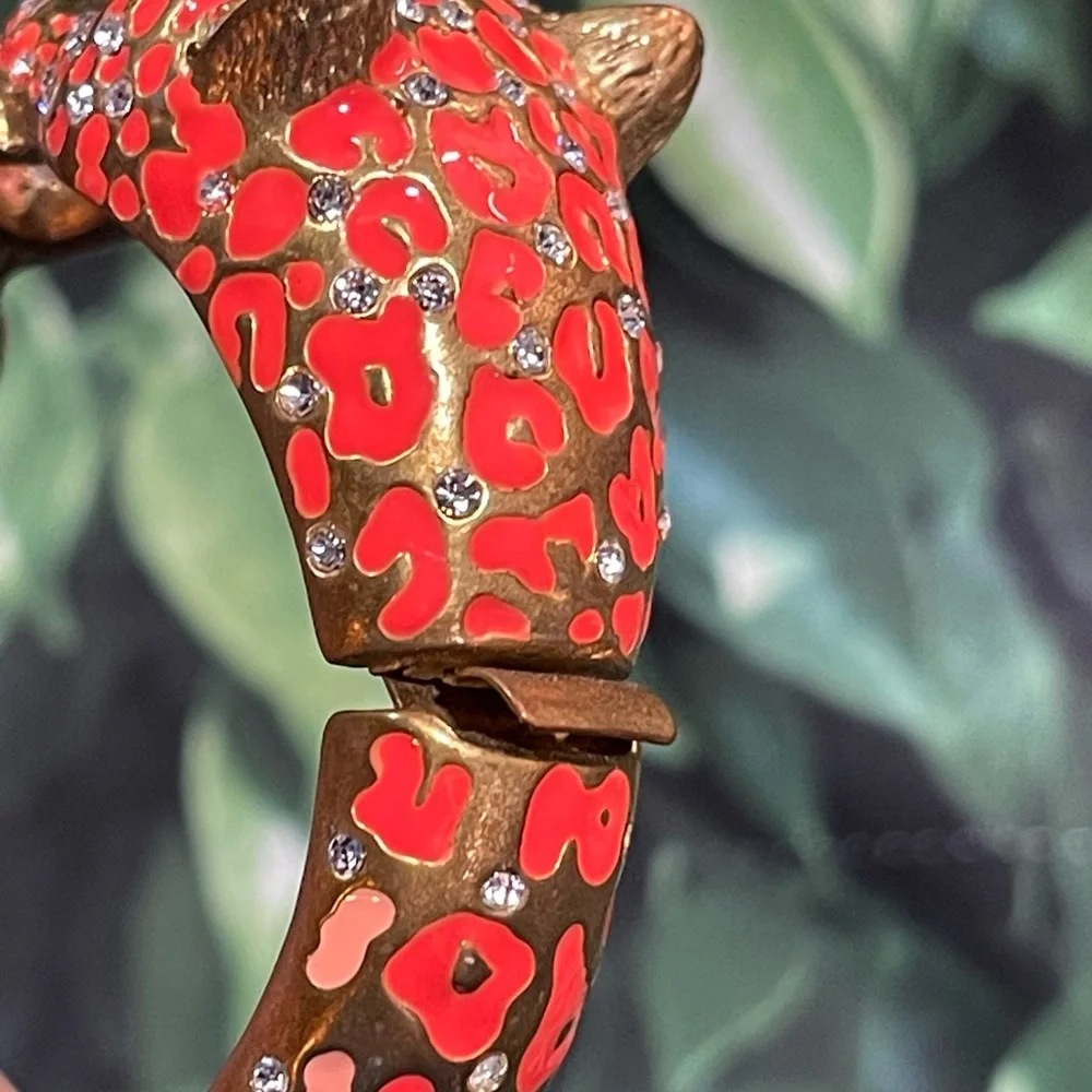 J Crew Cat Leopard Enamel Bracelet - Picture 4 of 7